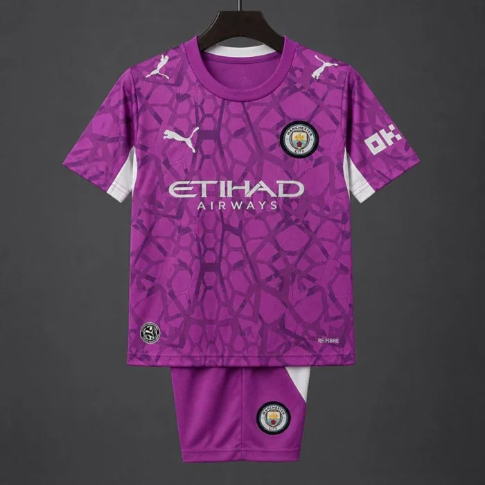 Kids Manchester City Goalkeeper Jersey Suit 26/27 1:1 Thai Quality