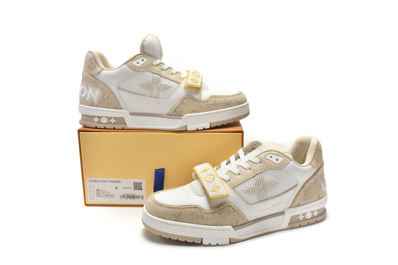 Pkkicks God Batch LOUIS VUITTON Trainer Beige Cloth Cover GO0220