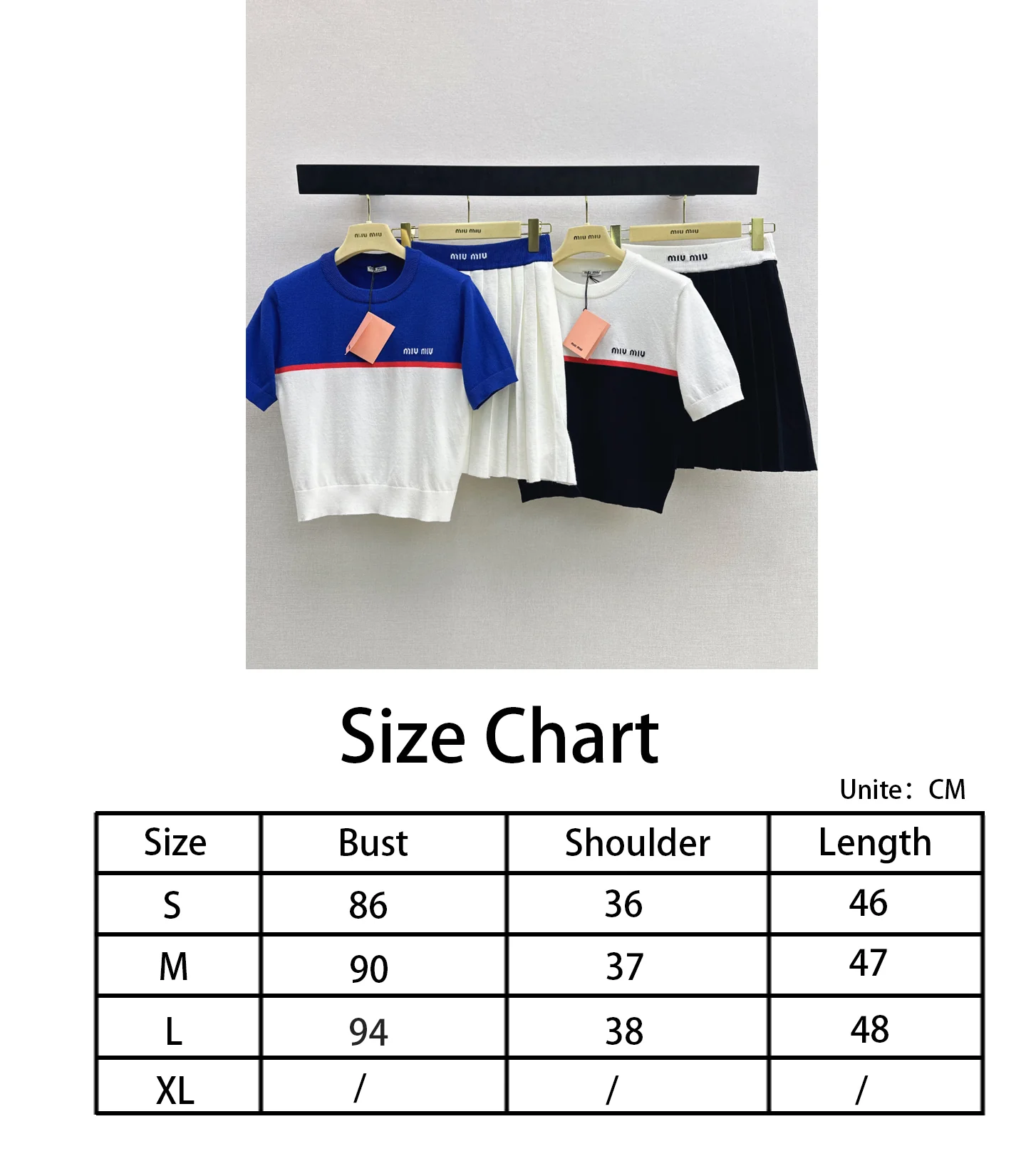 Miu NEW contract color blocking outfit sets