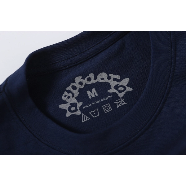 Sp5der T-Shirt T001 blue  pink heart