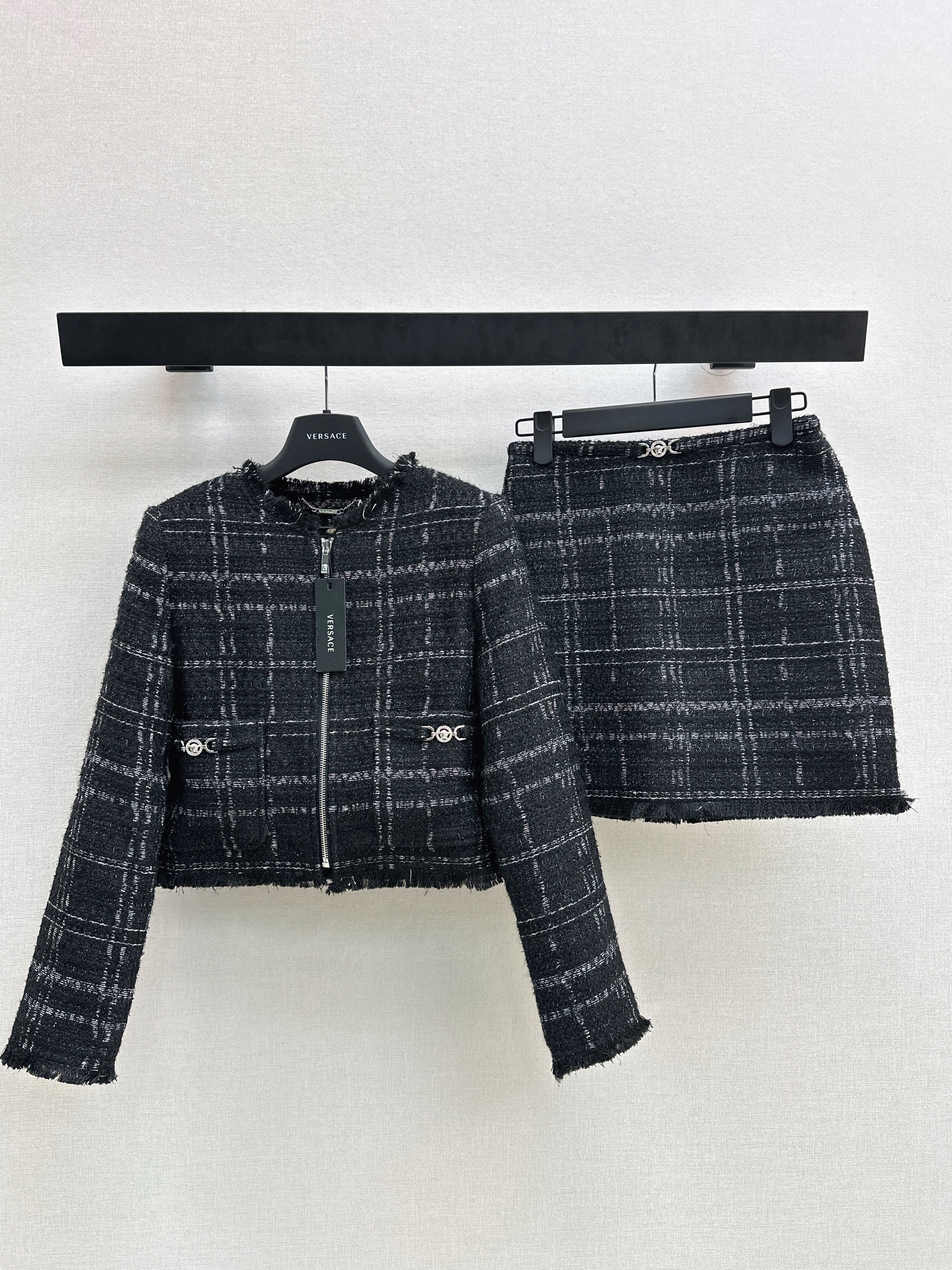 Ver NEW check woven jacket-skirts set