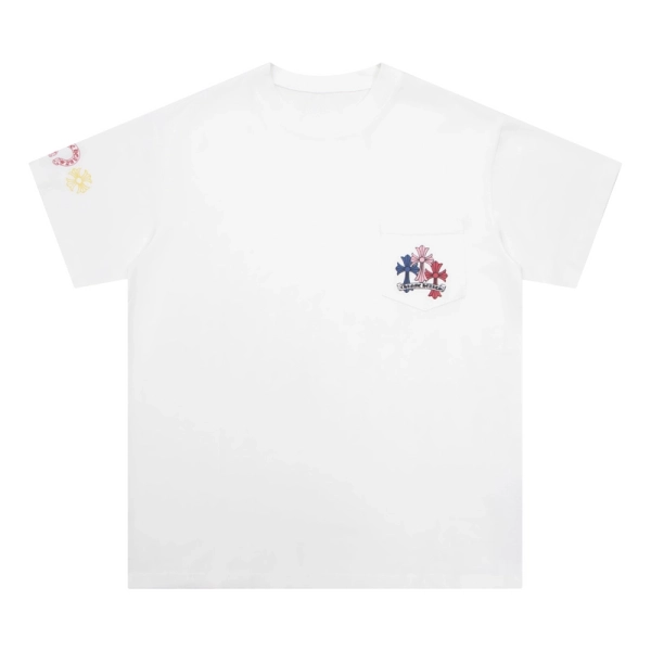 Chrome Hearts Multi Color Cross Cemetery T-shirt White