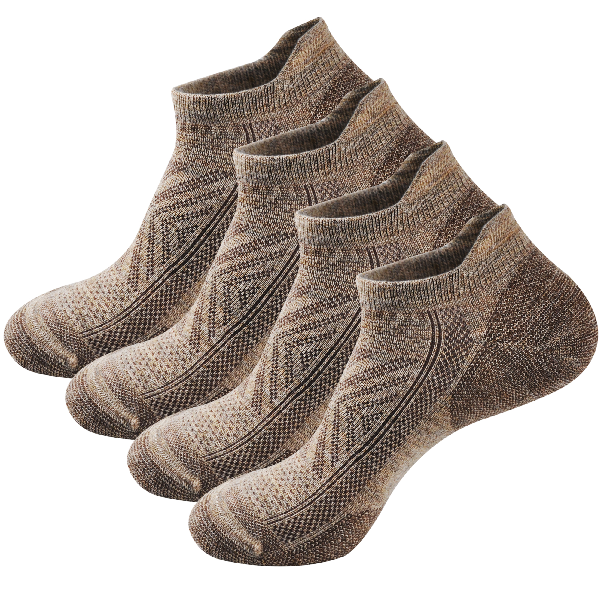 GKX Men's No Show Merino Wool Running Athletic Casual Socks 4 Pairs