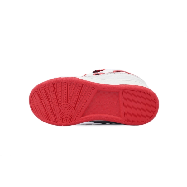 Lanvin Leather Curb White Red