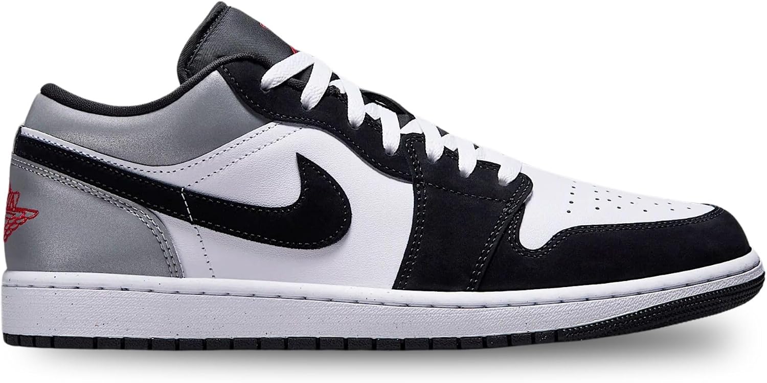 Air Jordan 1 Low SE - Men's Shoes (HF3148-106, White/Black/Matte Silver/Fire Red)