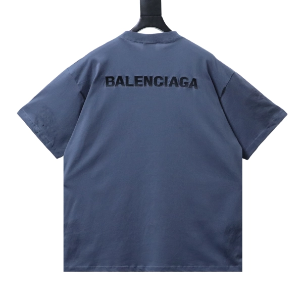 Balenciaga Clothes   26SS Embroidered Logo Splatter Paint Short Sleeve T-shirt