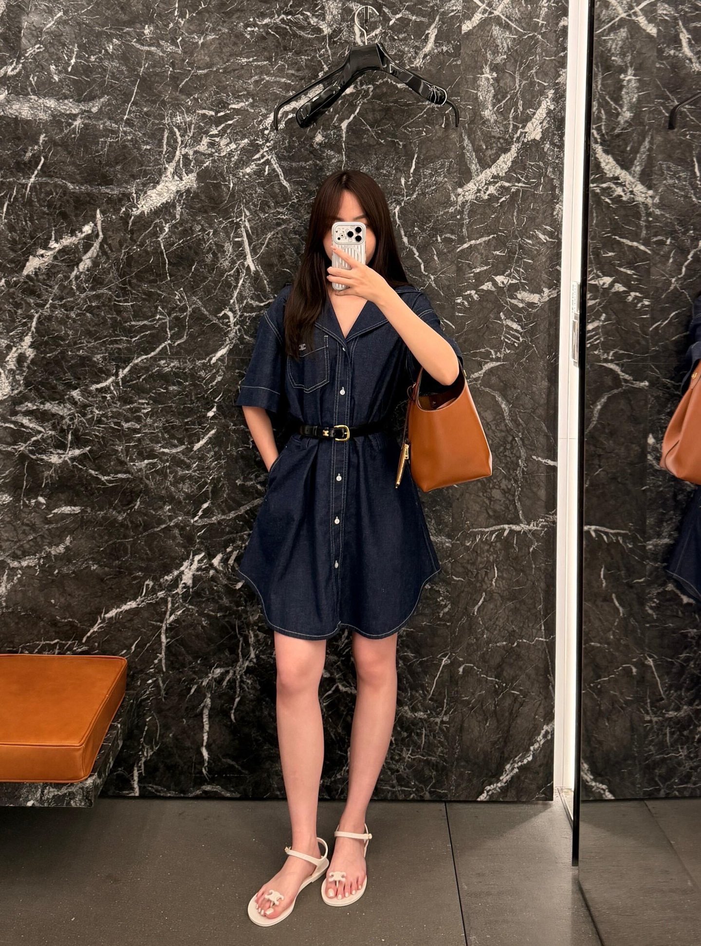 Celi New Embroidered Denim Dress