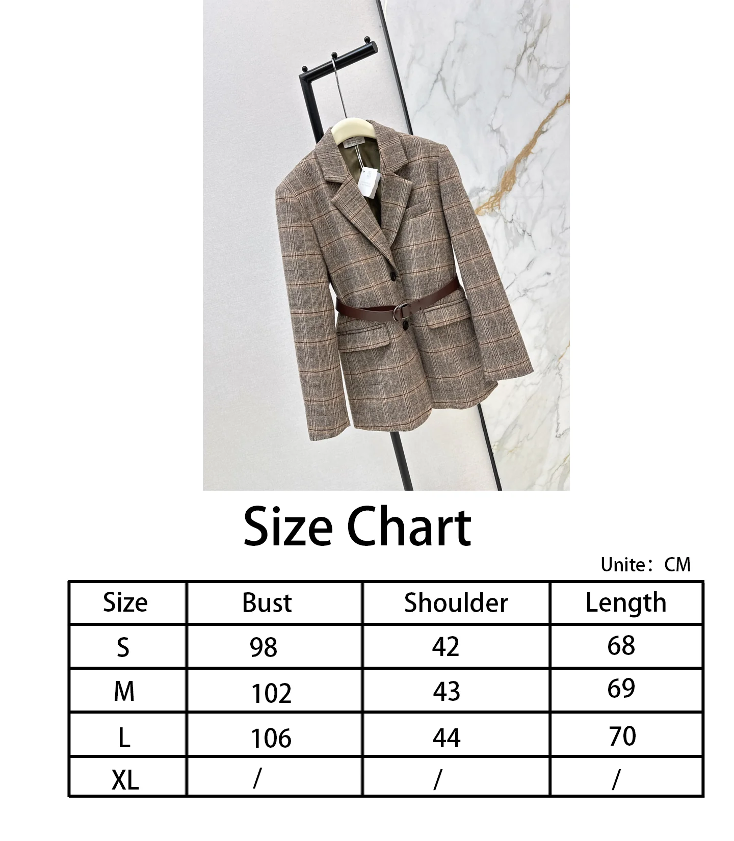 Brun NEW vintage check blazer