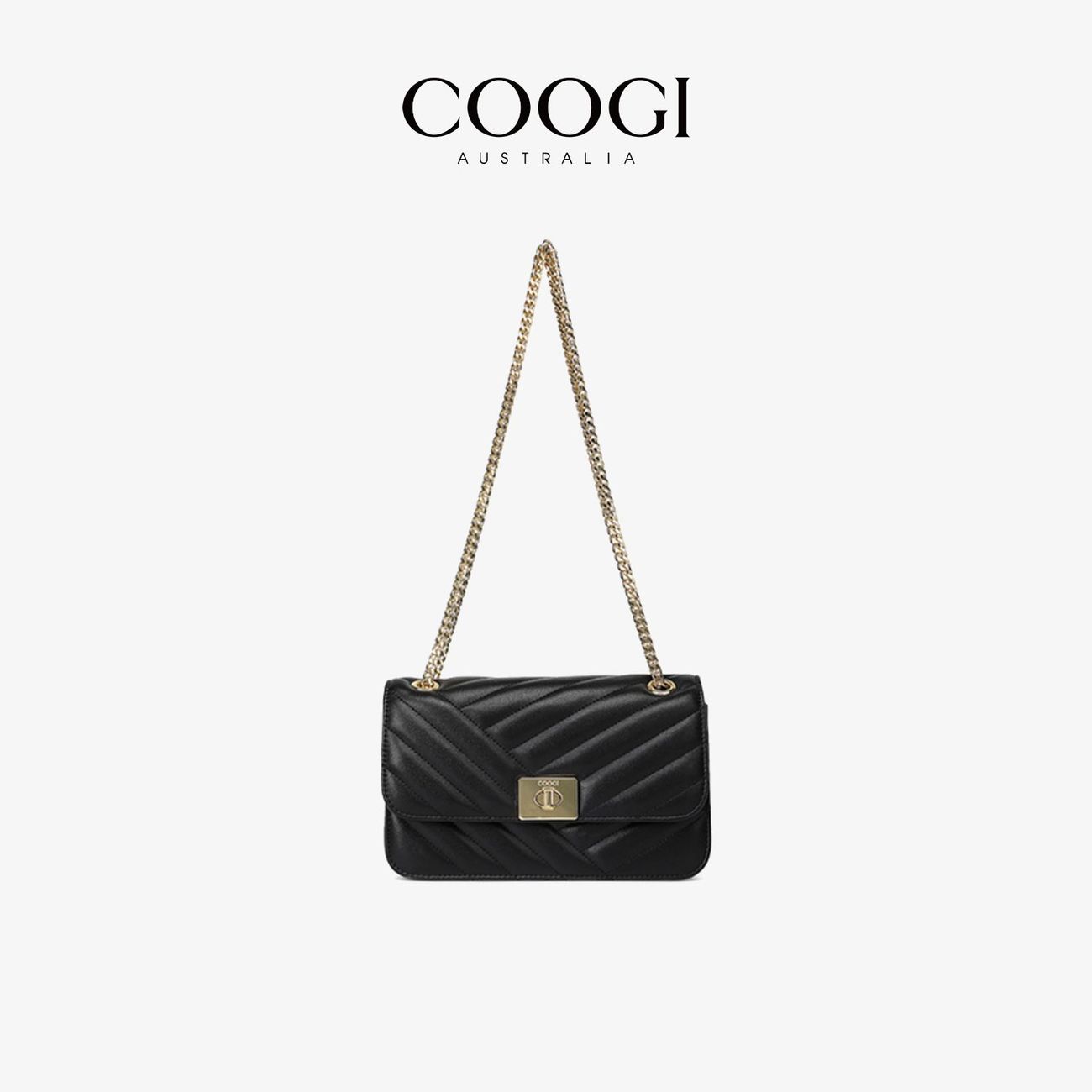 [COOGI] Bag Women's 2026 New Entry Luxury Genuine Leather Small Square Bag Chain Bag High-grade Shoulder Crossbody Bag for Gifts