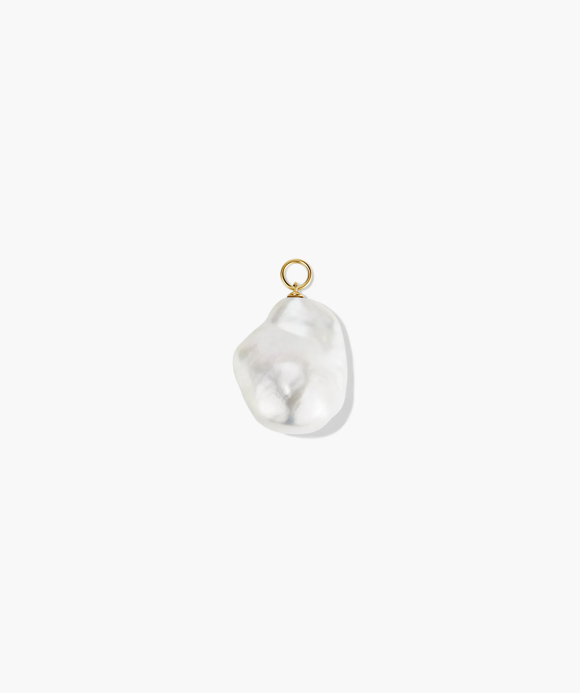 Single Oversized Baroque Pearl Hoop Charm