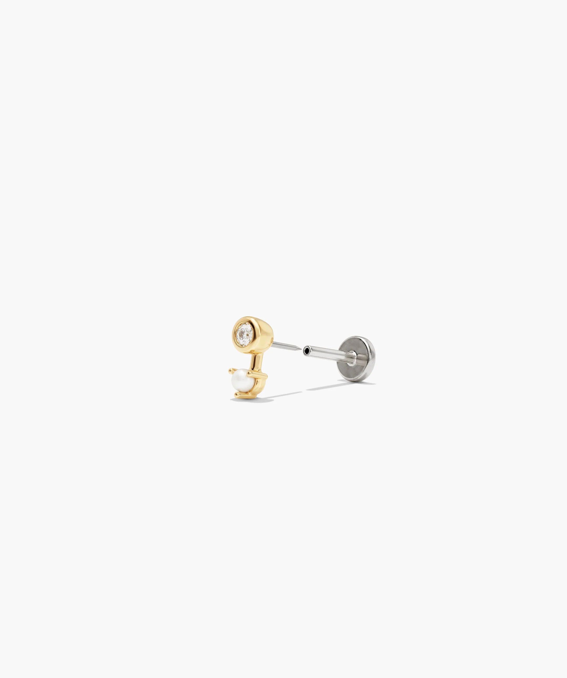 Piercing Studio - Lab Grown Diamond Pearl Drop Stud