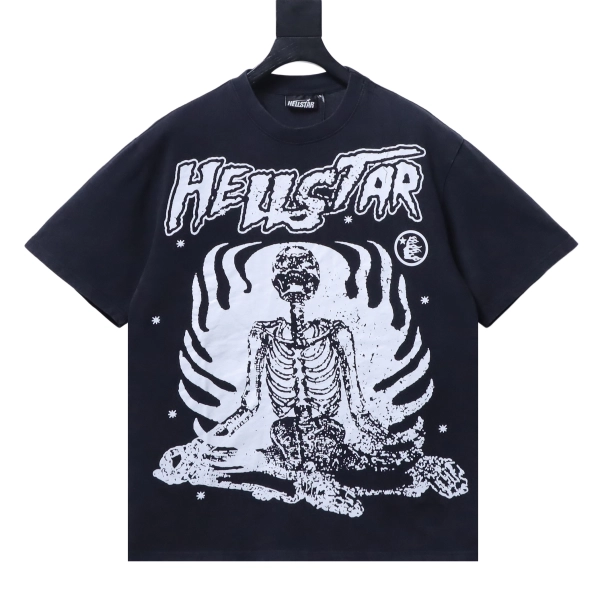 Hellstar  Style Skull Figure Print Short Sleeve Tee