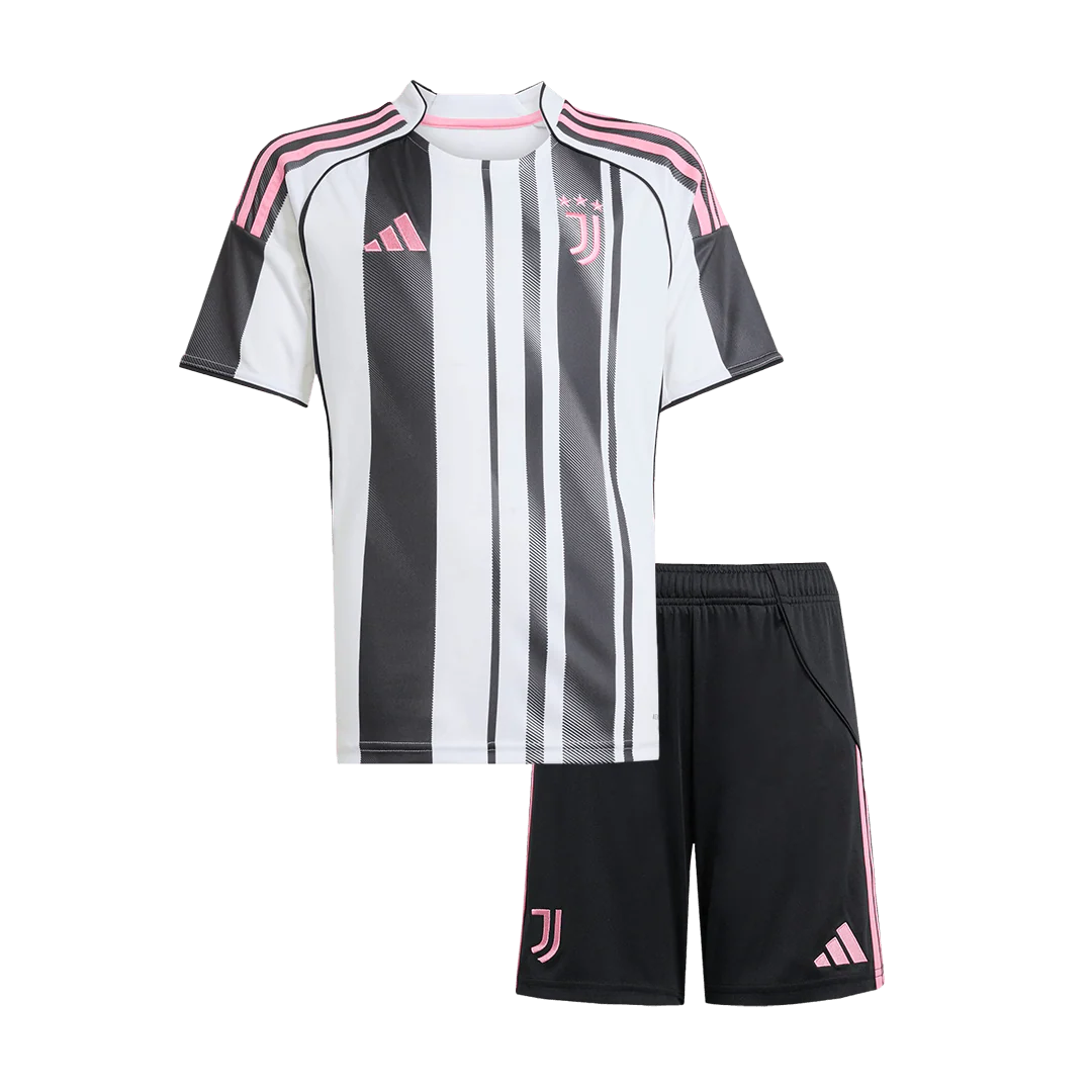 Juventus Kid's Home Soccer Jersey Kit(Jersey+Shorts) 2025/26 Black&White
