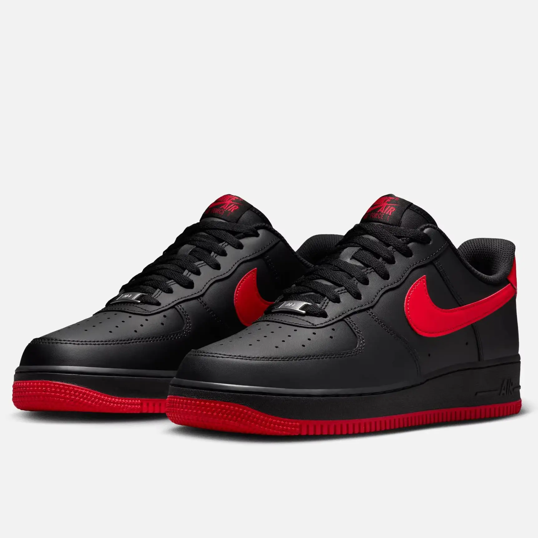 Nike Air Force 1 Low 'Bred Vamps' 07 Shoes Athletic Men's Sneakers Black/Red FJ4146-002