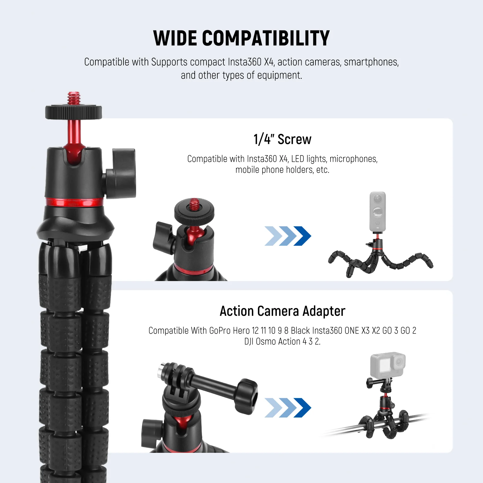 NEEWER T72 Mini Flexible Tripod with Remote