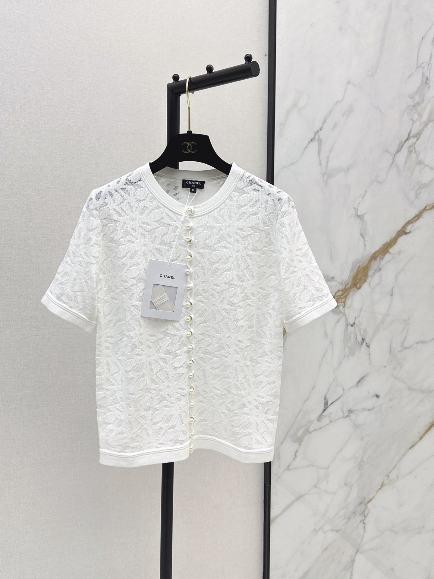 Chan New embossed short-sleeve
