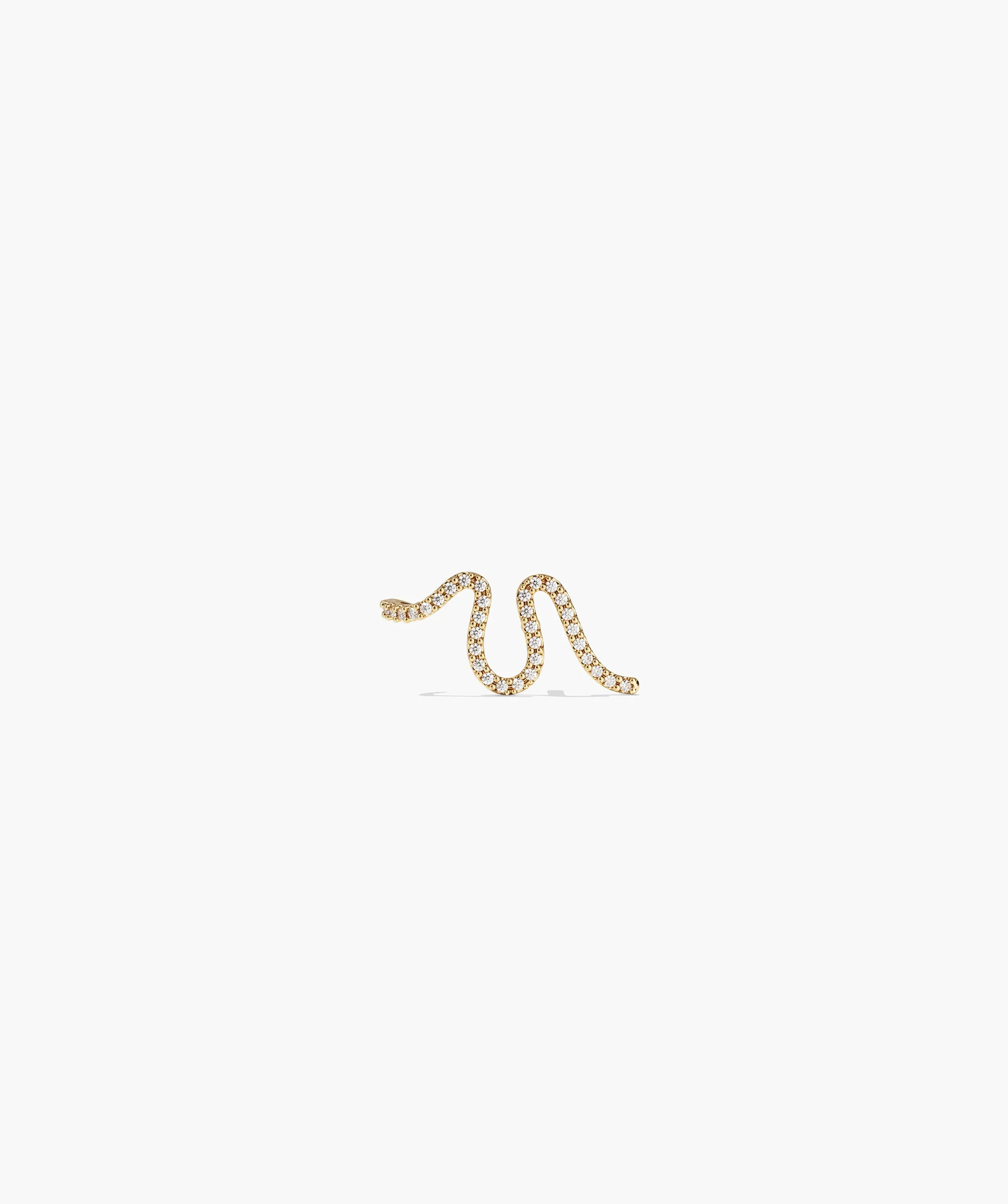 Interconnected Single Wave Pavé Diamond Stud