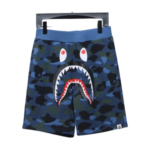 BAPE Camouflage Shark Mouth Shorts Navy Blue