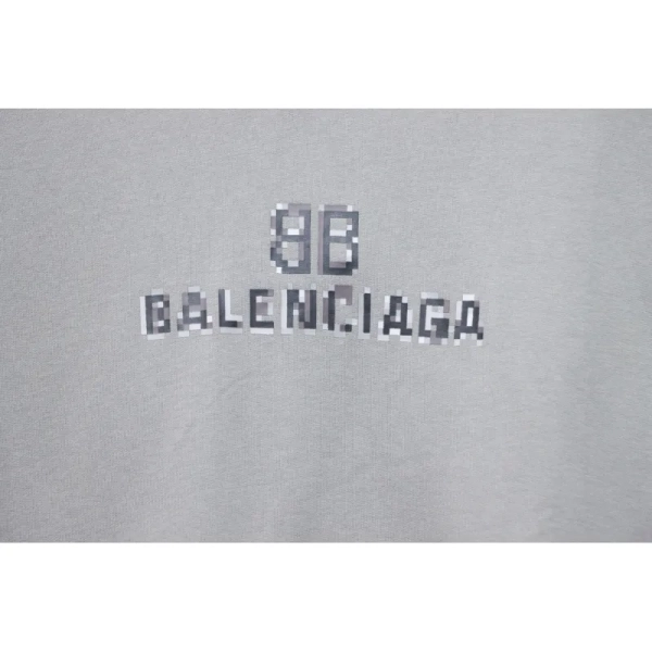 Balenciaga Clothes BB Pixel Print Hoodie Grey