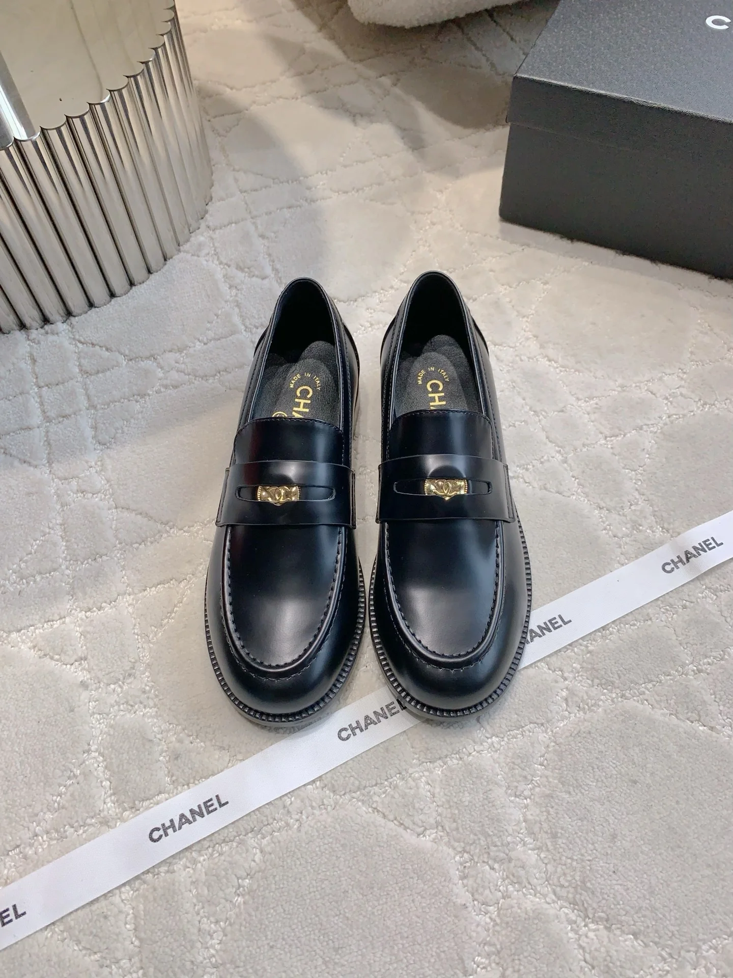 Chan New Gold Coin Loafers