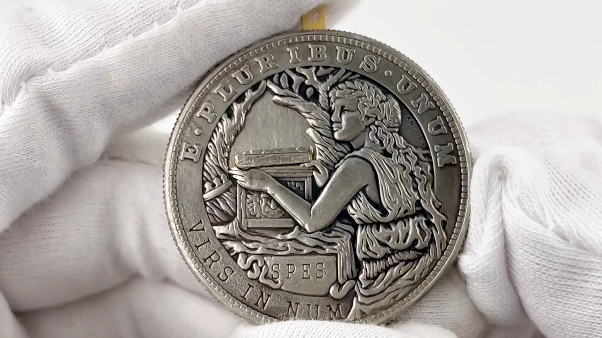 USA Movable Mechanical Coin 'Pandora`s Box' Roman Booteen Hobo Nickel Morgan Dollar Amazing Art Collectible Creative Gift Handmade Commemoration Coin