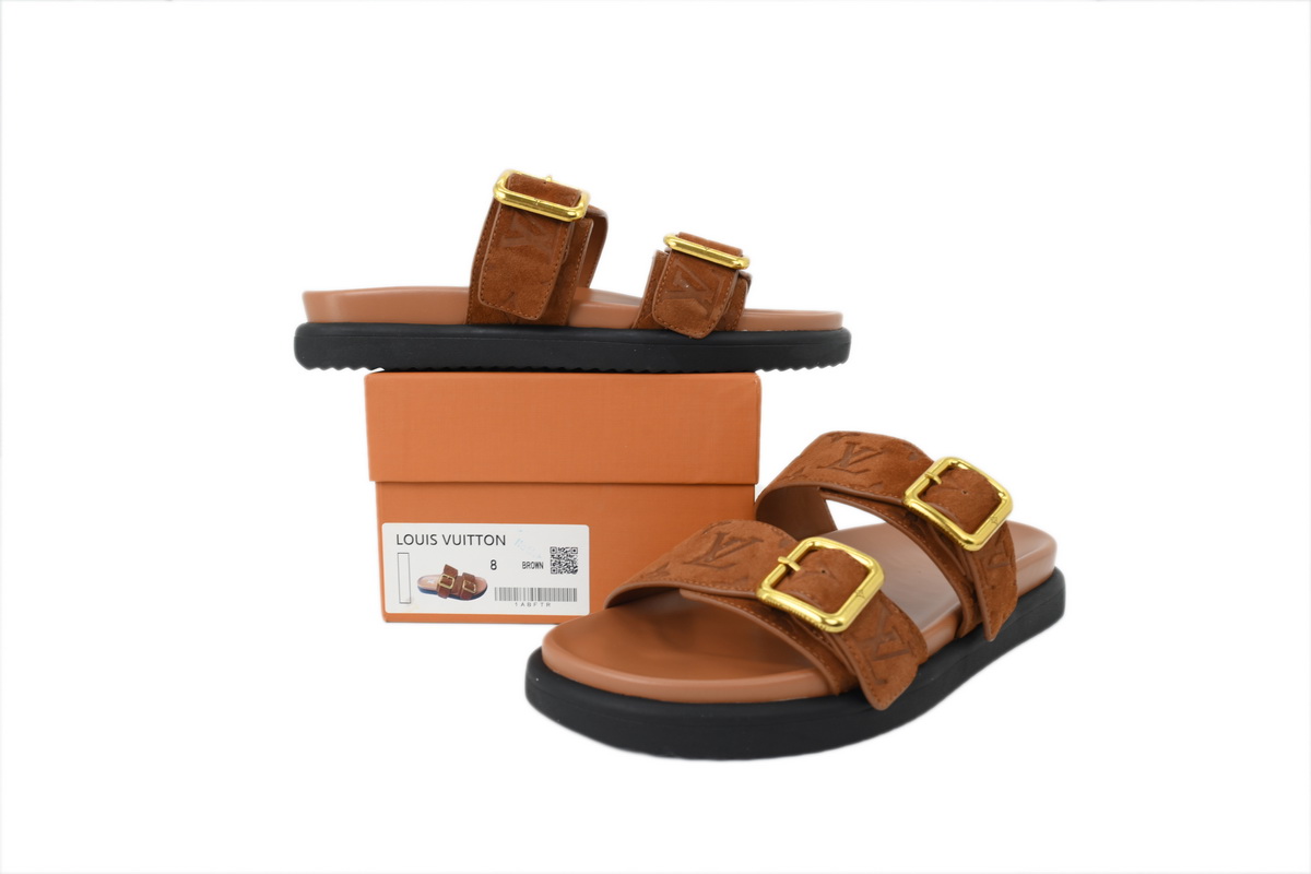 Pkkicks God Batch LOUIS VUITTON Venice Mule Shoes Brown