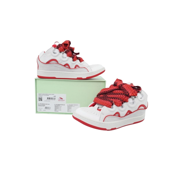 Lanvin Leather Curb White Red