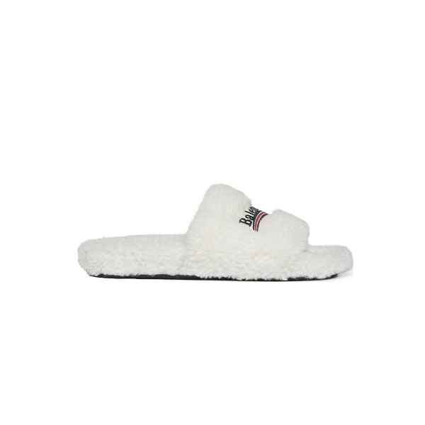 Balenciaga Furry Slide White 654261W2DO19906