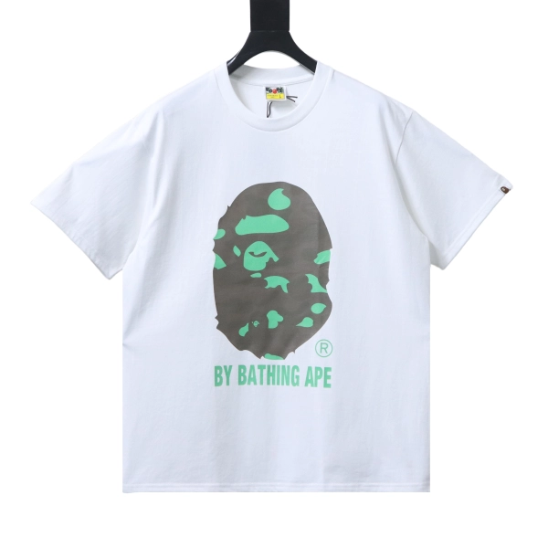 Bape 26ss Macaron Adult Ape Head Letter Print Short-Sleeved T-shirt White
