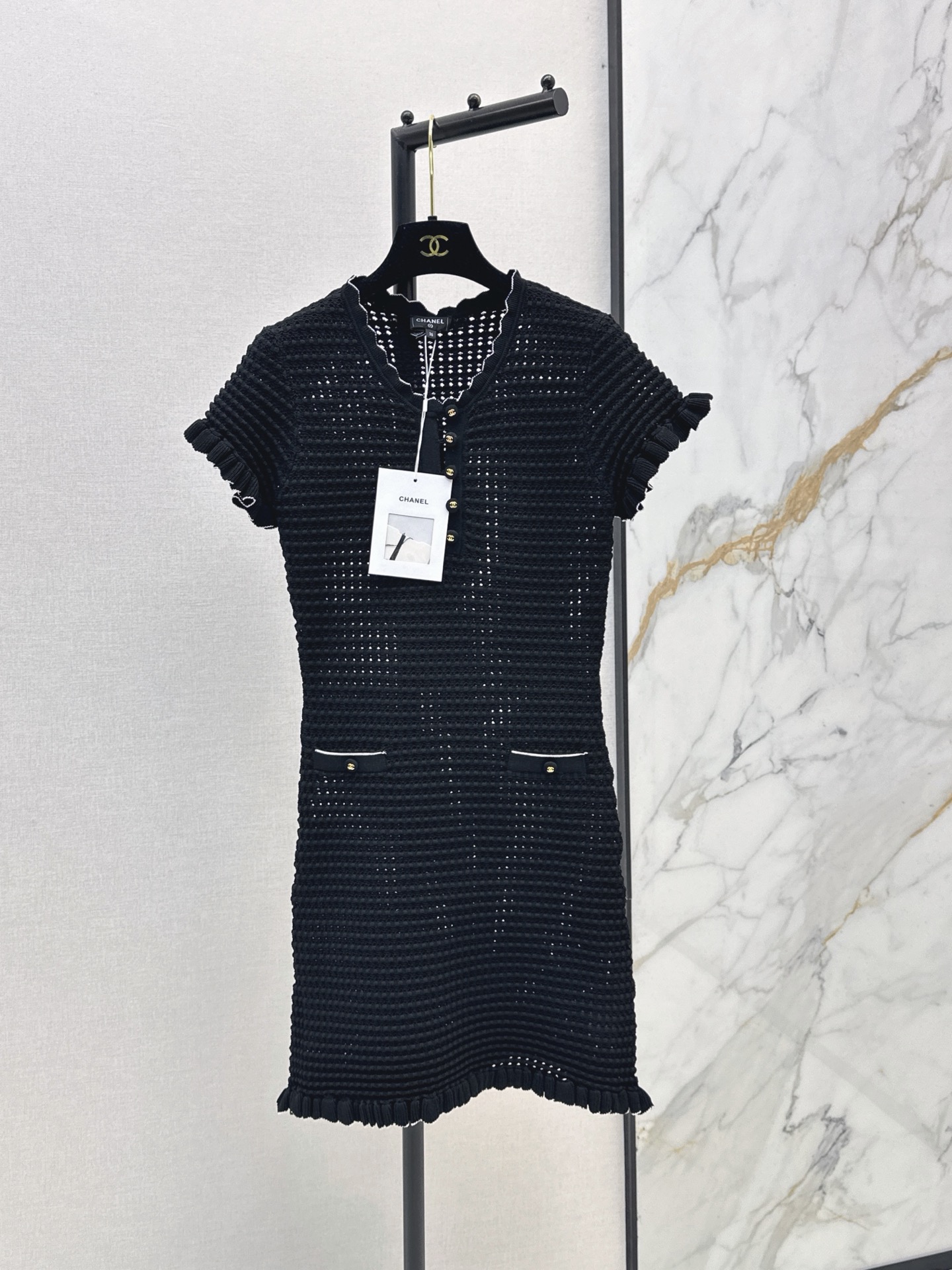 Chan New Hollow-out knitted dress