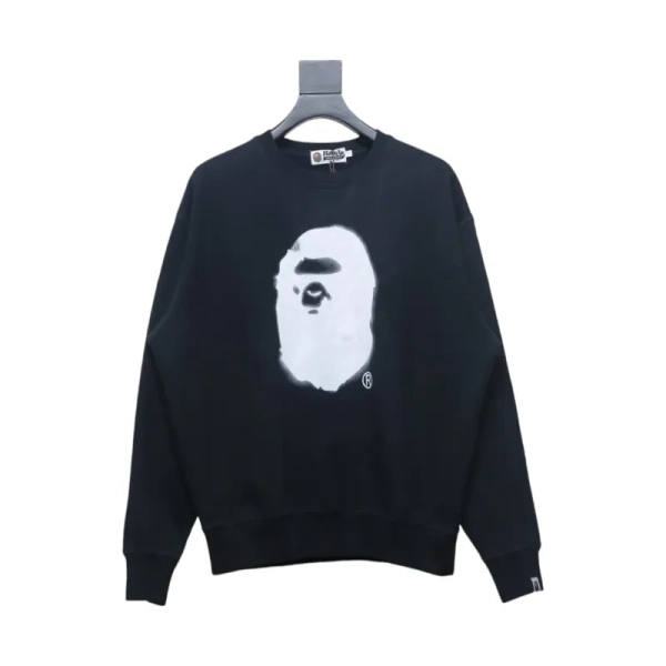 Bape Back Logo Lettering Ape Head Print Crewneck Sweatshirt 'BlackWhite'