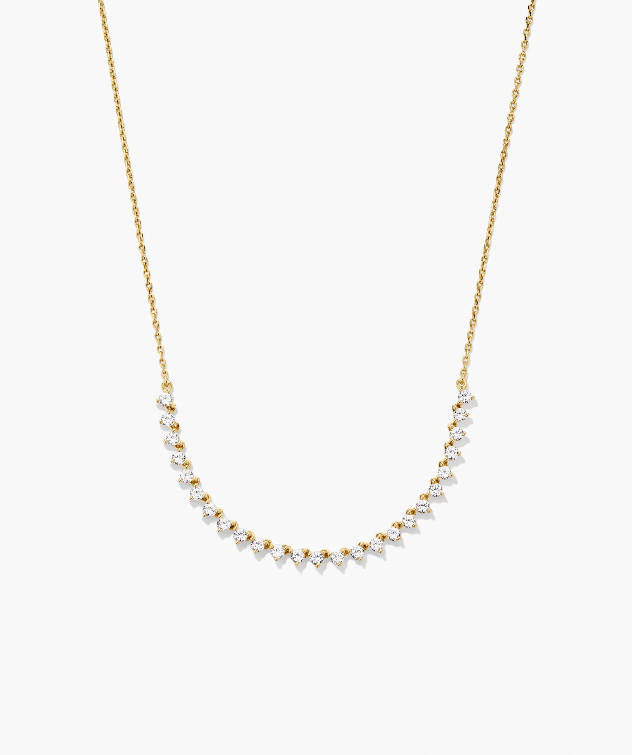 Lab Grown Sapphire Half Tennis Necklace