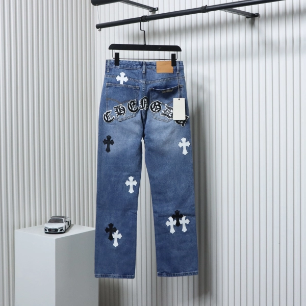Chrome Hearts Miami Art Basel White Black Cross Patch Jeans