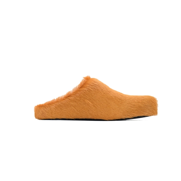 Marni Long-hair Calfskin Fussbett Sabot Yellowish Brown