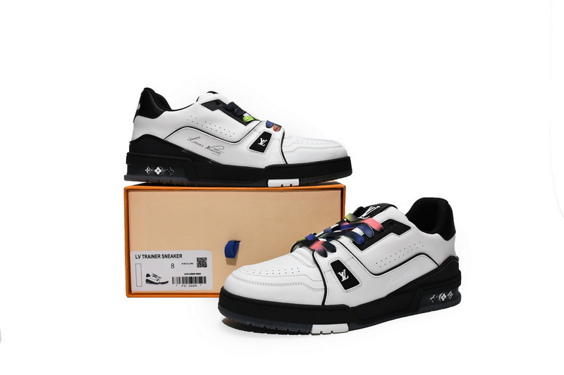 Pkkicks God Batch LOUIS VUITTON Trainer Black White 1A9ADA