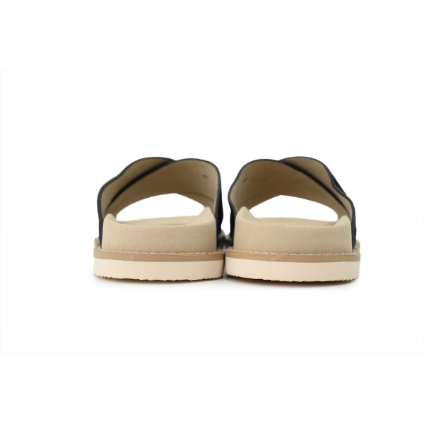 Brunello Cucinelli Suede Crisscross Slides Black