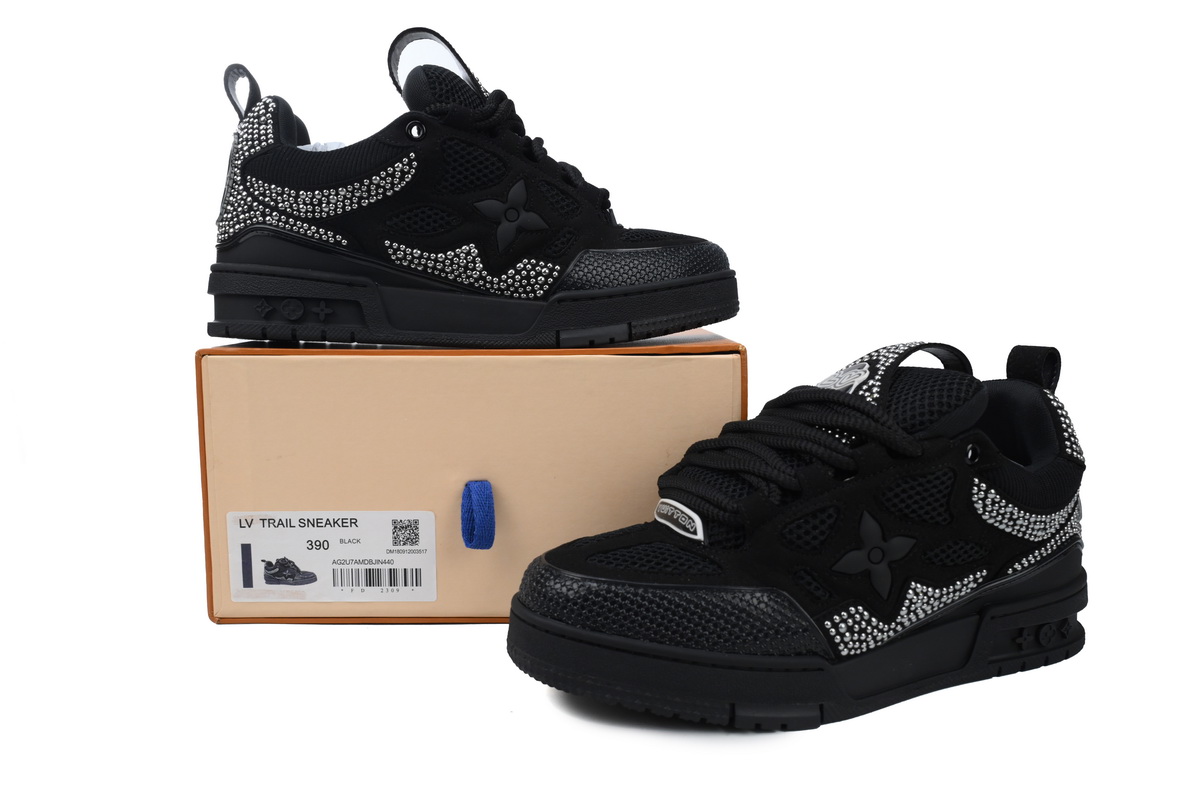 Pkkicks God Batch Louis Vuitton Skate Trainer Black Swarovski Monogran 1ABMHV