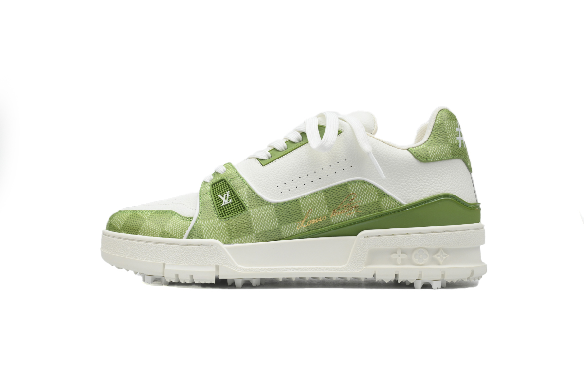 Pkkicks God Batch LOUIS VUITTON Trainer Golf Checkerboard Green