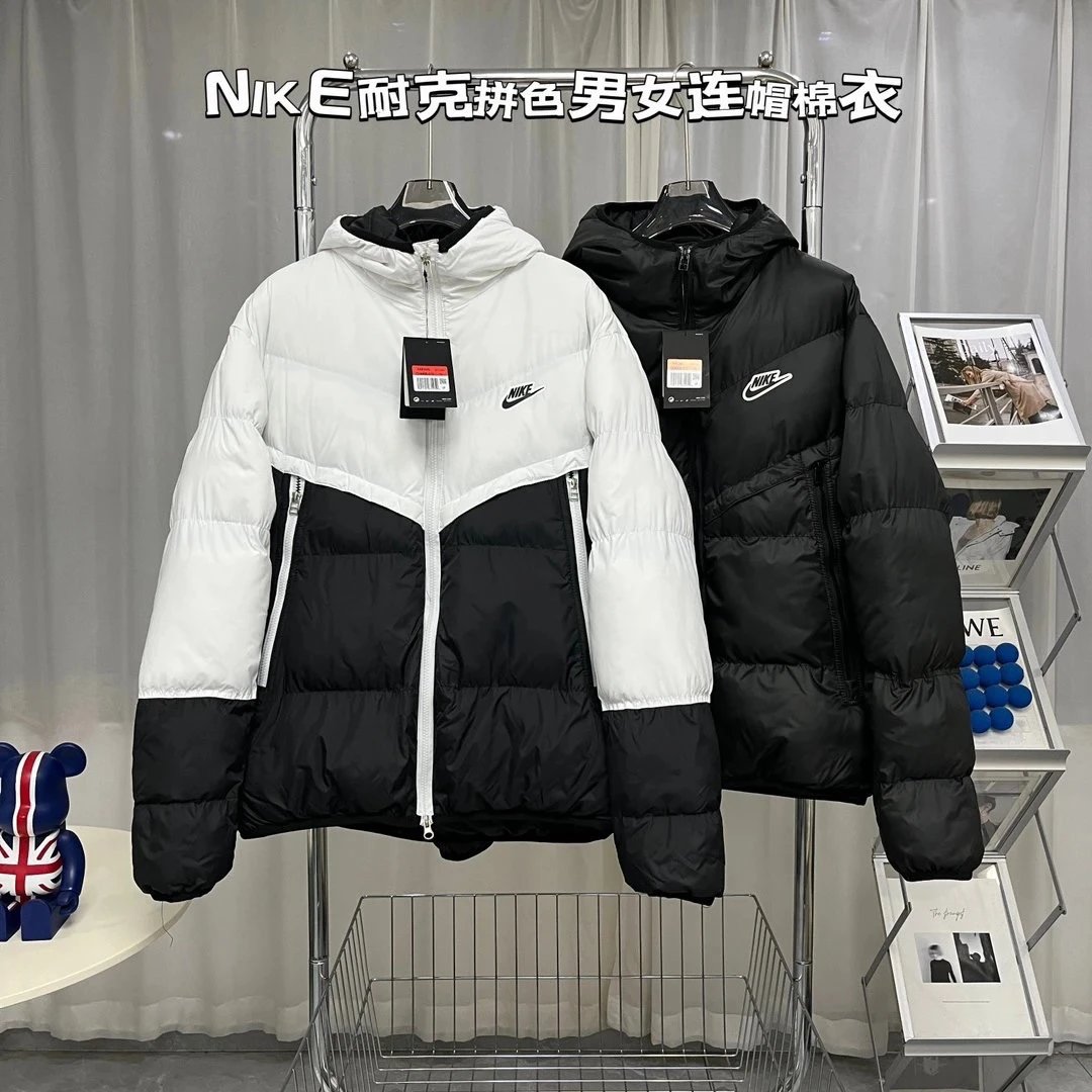 Nike Color-Block Hooded Puffer Jacket Multi-Color Collection