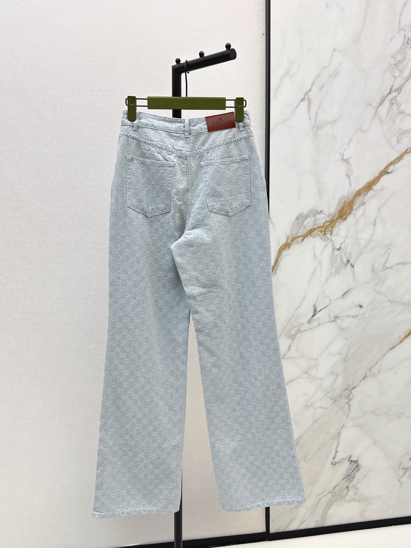 Guc New Jacquard Straight-Leg Jeans
