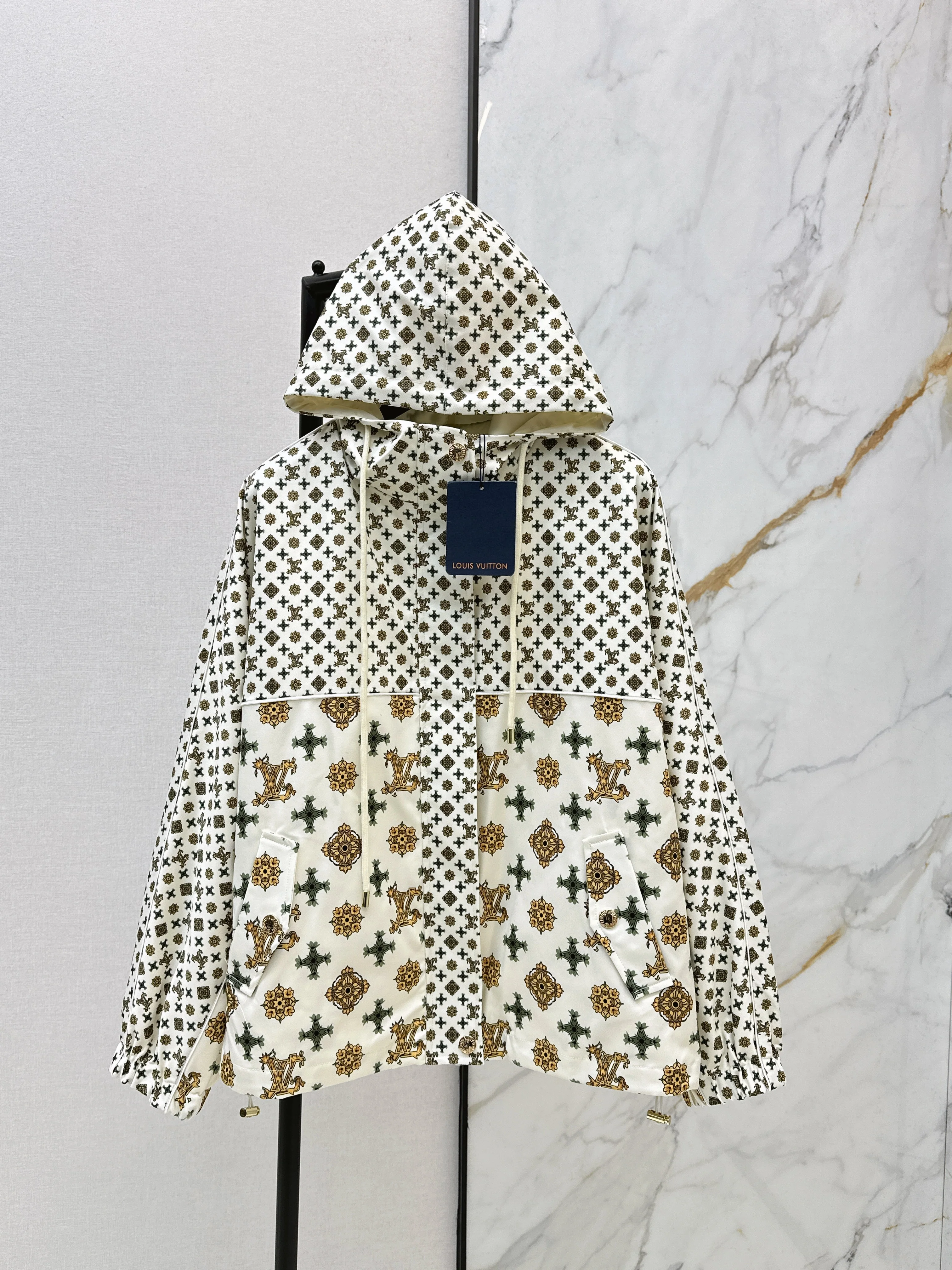 Louis NEW hooded zipper trench coats