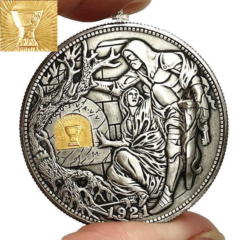 USA Movable Mechanical Coin Roman Booteen Hobo Nickel Morgan Dollar Holy Grail Wandering Removeable Sword Amazing Art Collectible Creative Gift Handmade Commemoration Coin