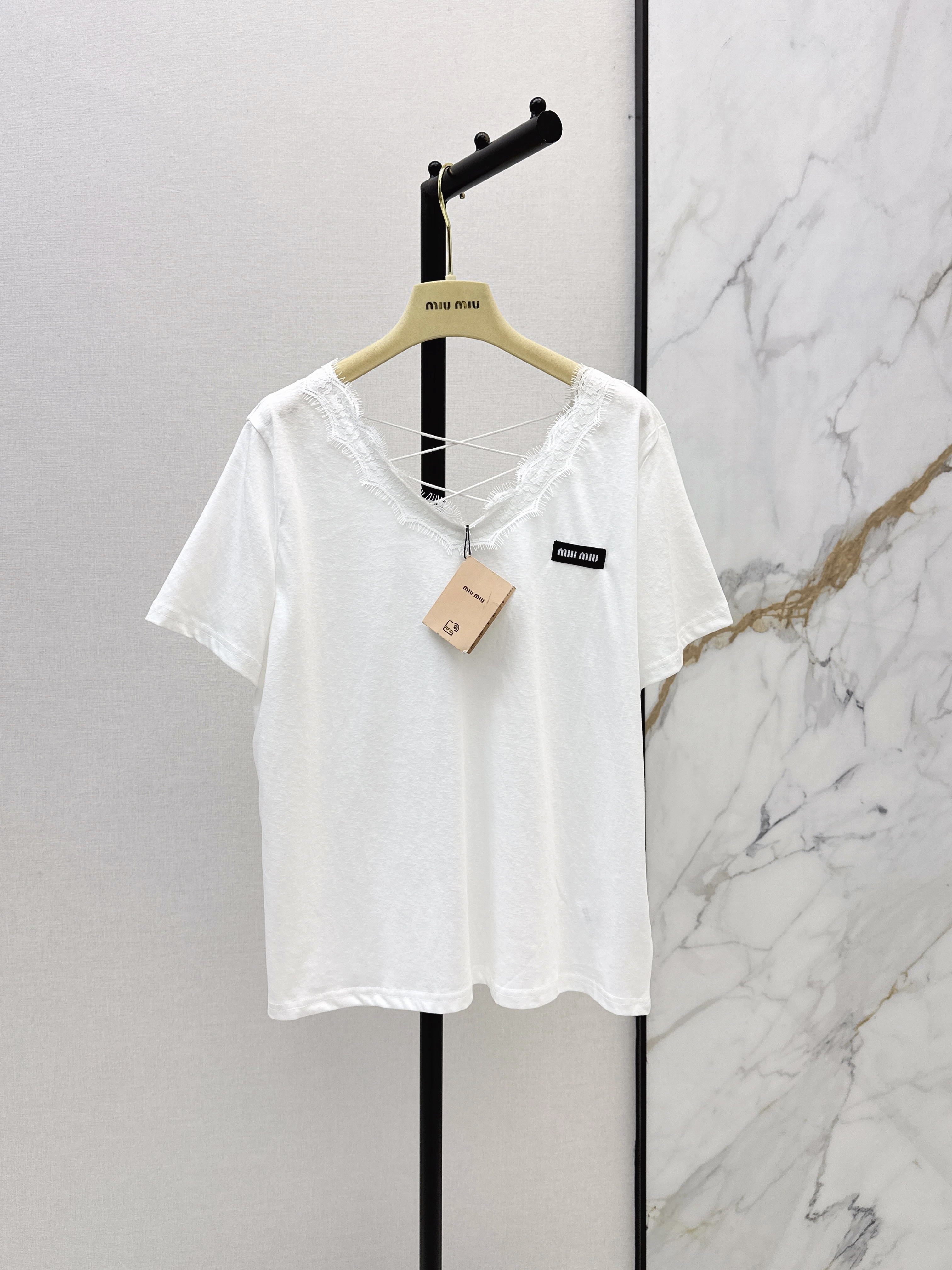 Miu New contract lace t-shirt