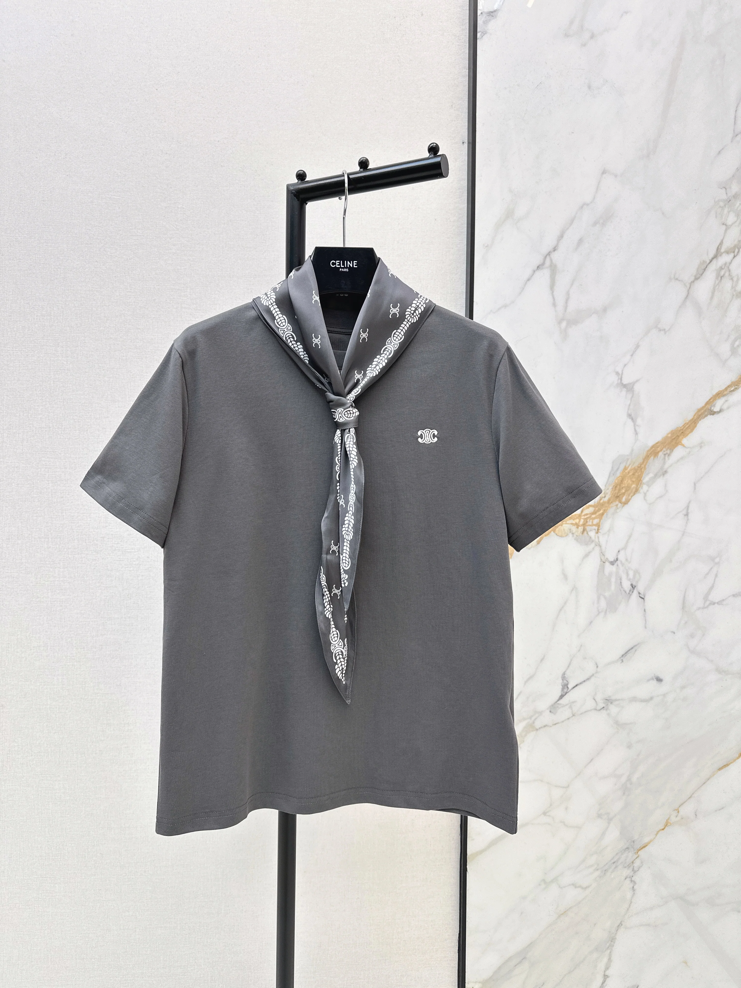 Celi NEW print silk scarf t-shirts