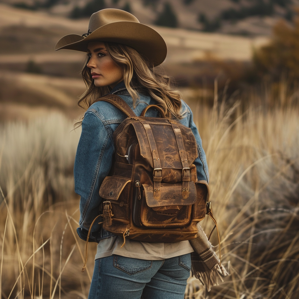 Handmade Western Vintage Distressed Full-Grain Leather Backpack