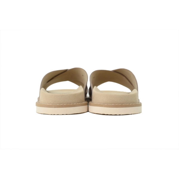 Brunello Cucinelli Suede Crisscross Slides Beige