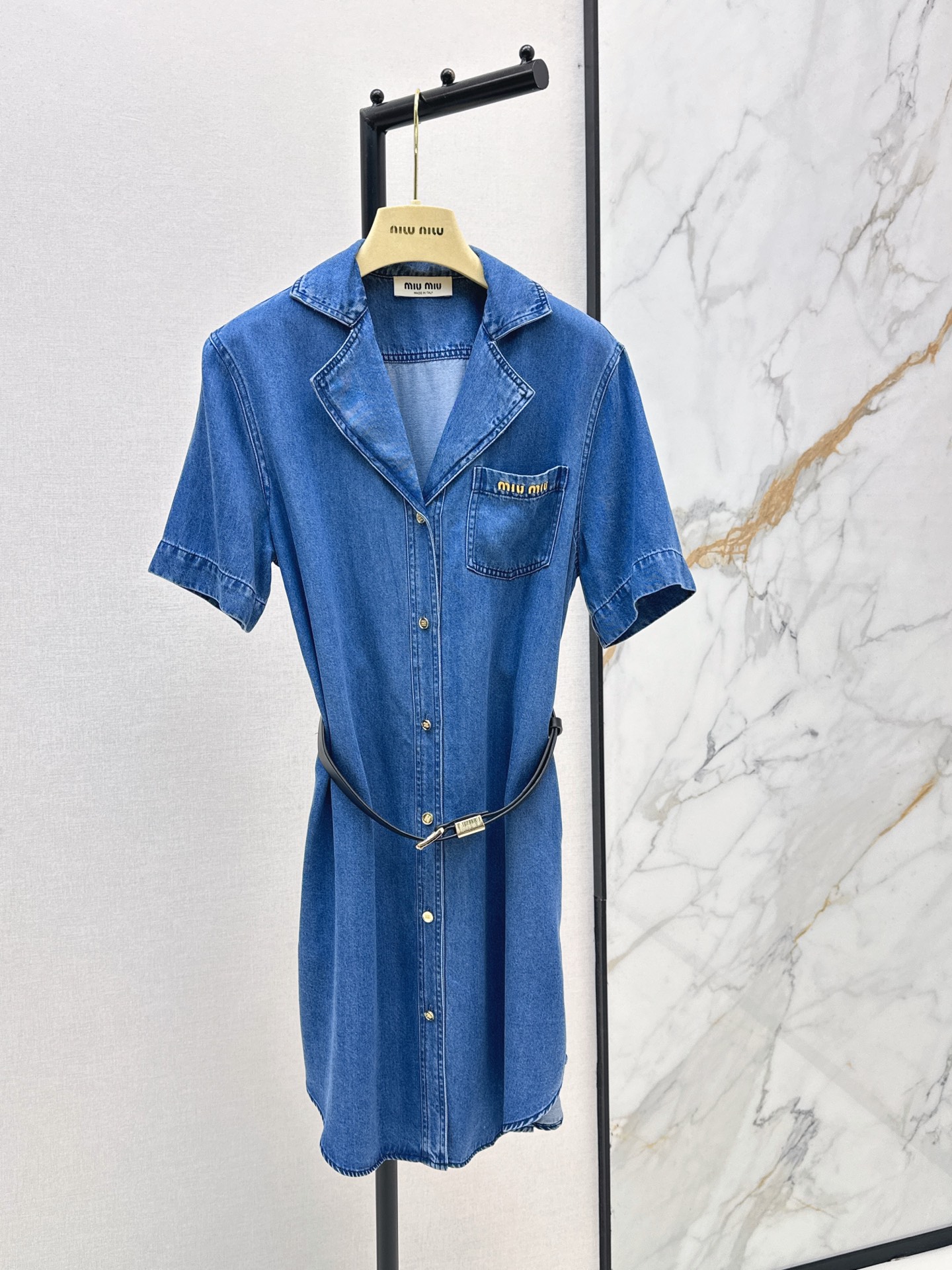 Miu New belted denim dress