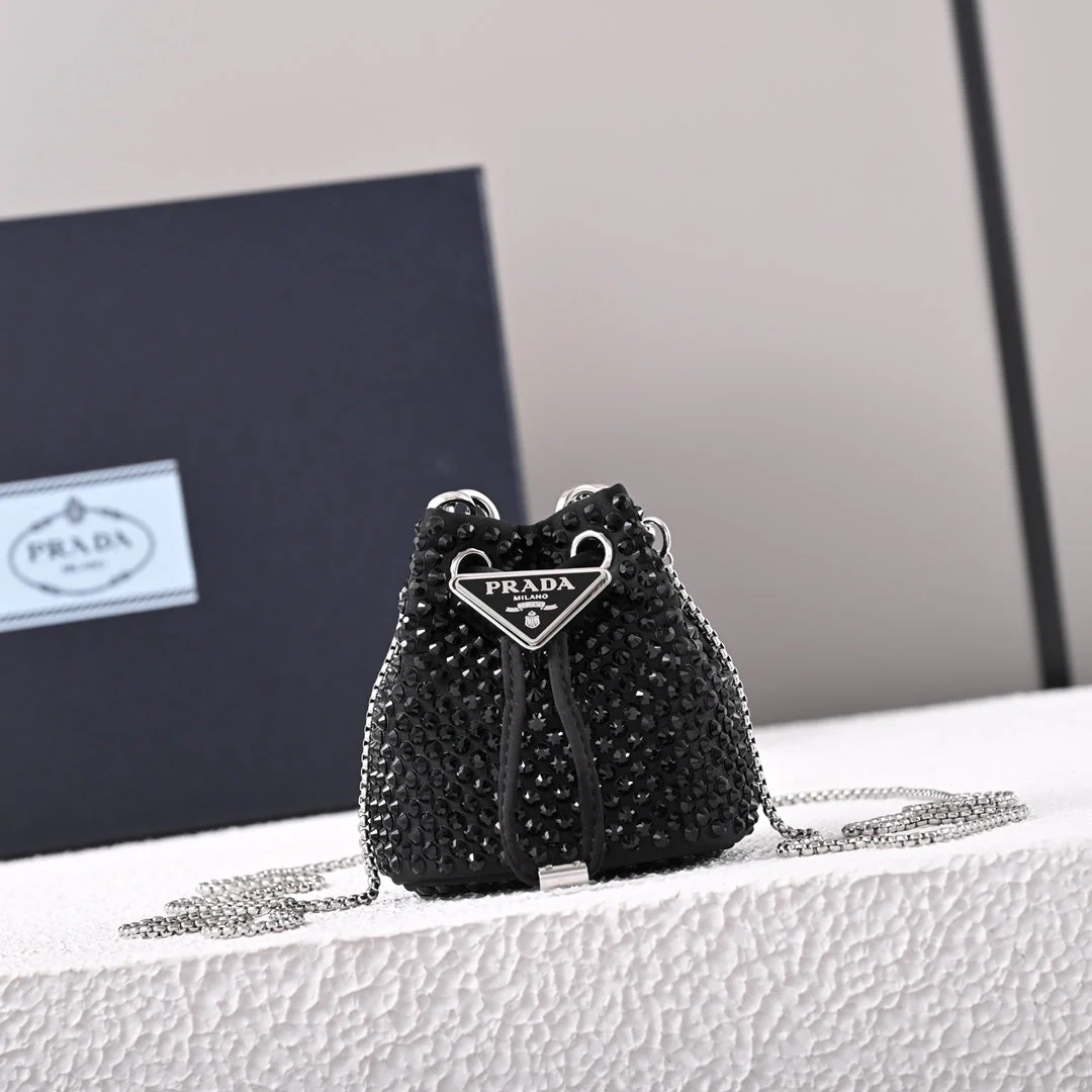 Pra Embellished satin mini-pouch