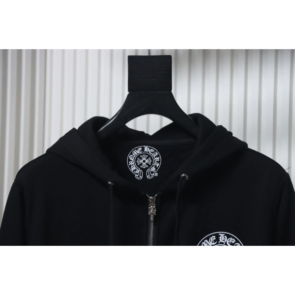 Chrome Hearts  Cuffs Sanskrit Printed Zipper Jacket Black