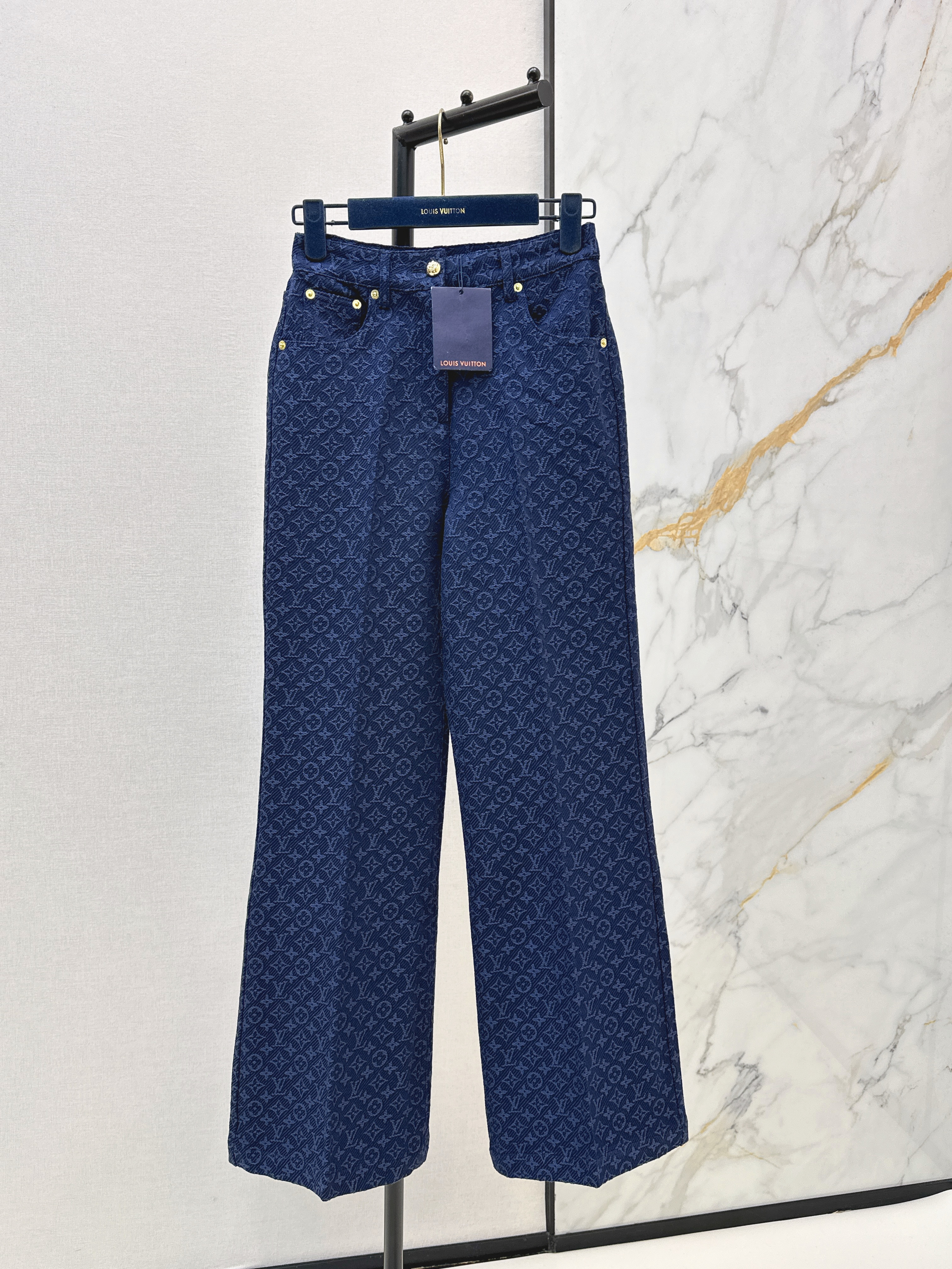 Louis New jacquard straight-leg jeans